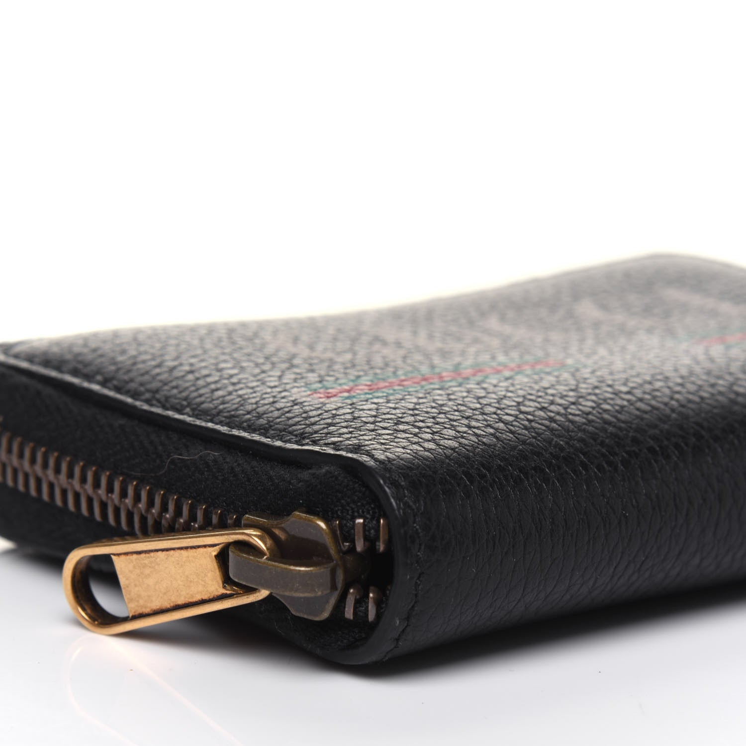 Gucci Calfskin Logo Zip Around Card Case Black 8 of 9