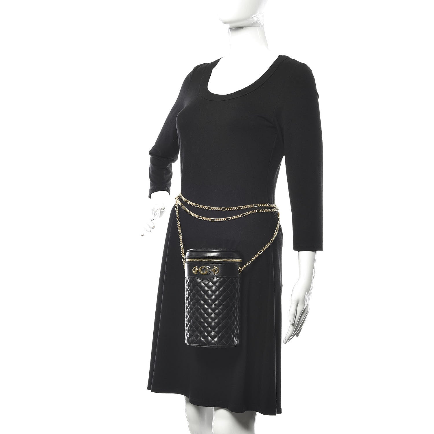 Gucci Calfskin Trapuntata Zumi Belt Bag Black 2 of 12