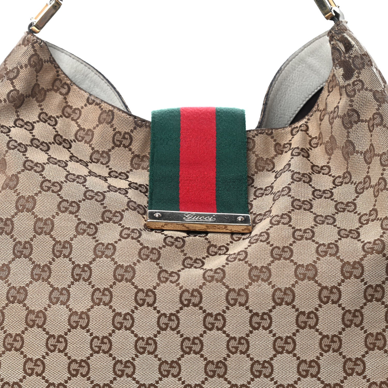 Gucci Monogram Large New Ladies Web Hobo Off White 11 of 11