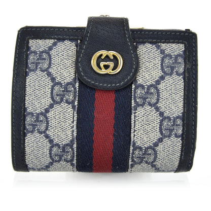 Gucci Monogram Web Compact Wallet Navy 2 of 8