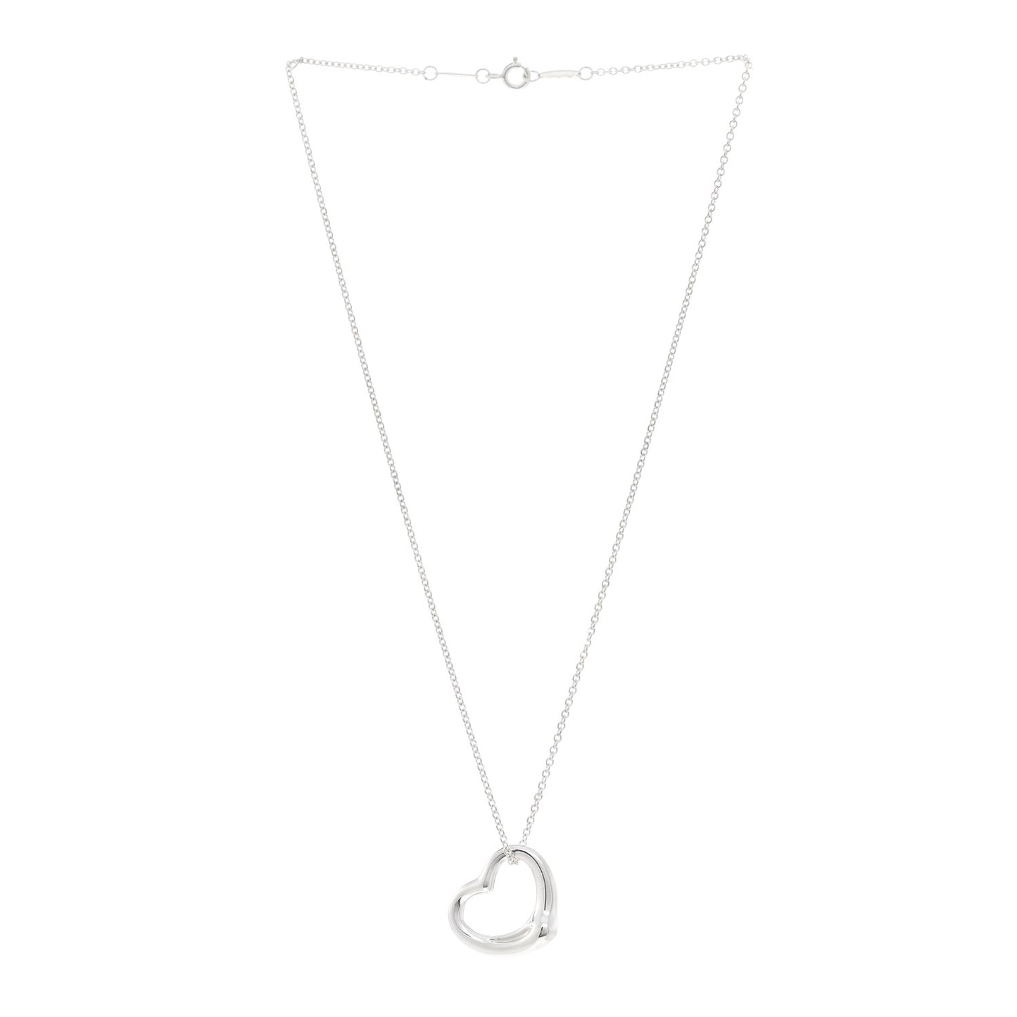 Sterling Silver 22mm Elsa Peretti Open Heart Pendant Necklace