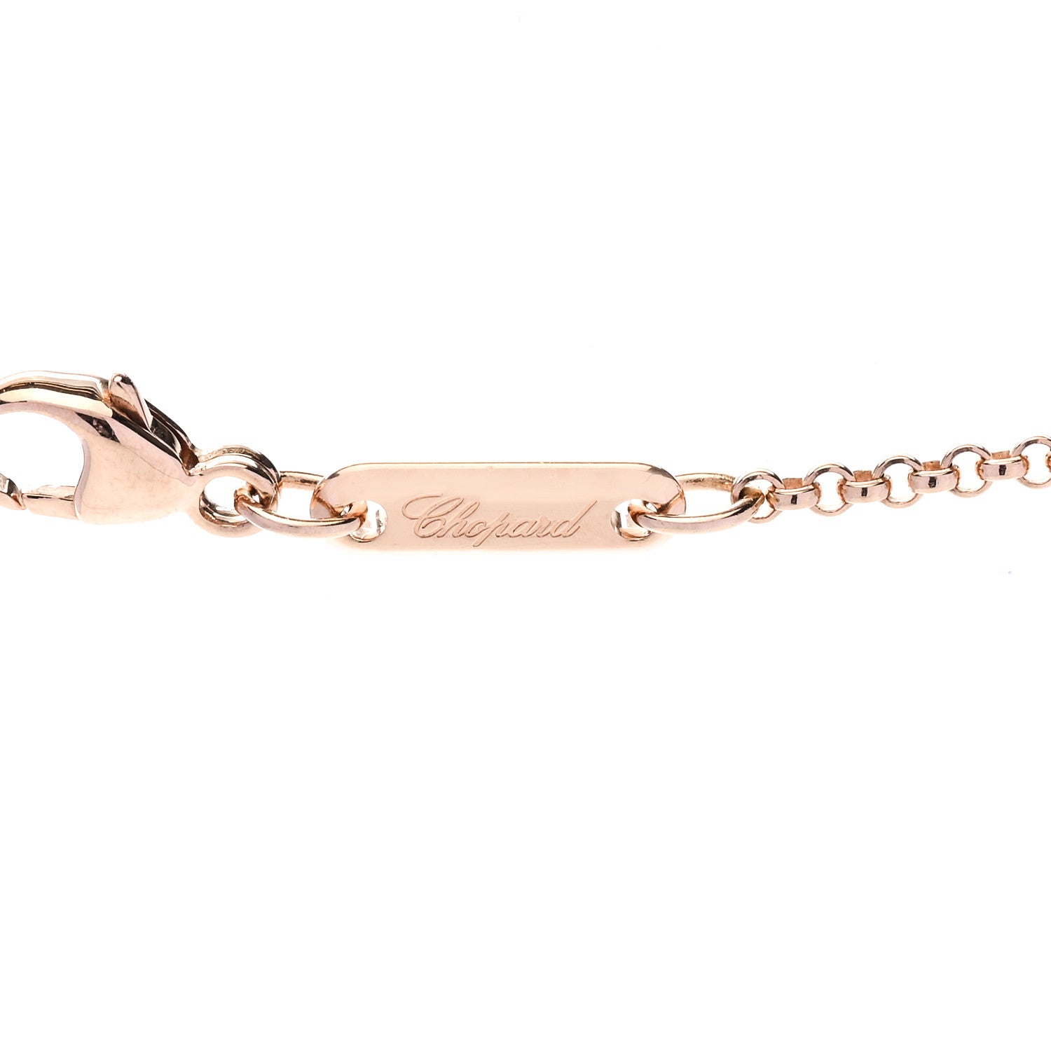 Chopard 18K Rose Gold Diamond Onyx Happy Hearts Necklace 6 of 6