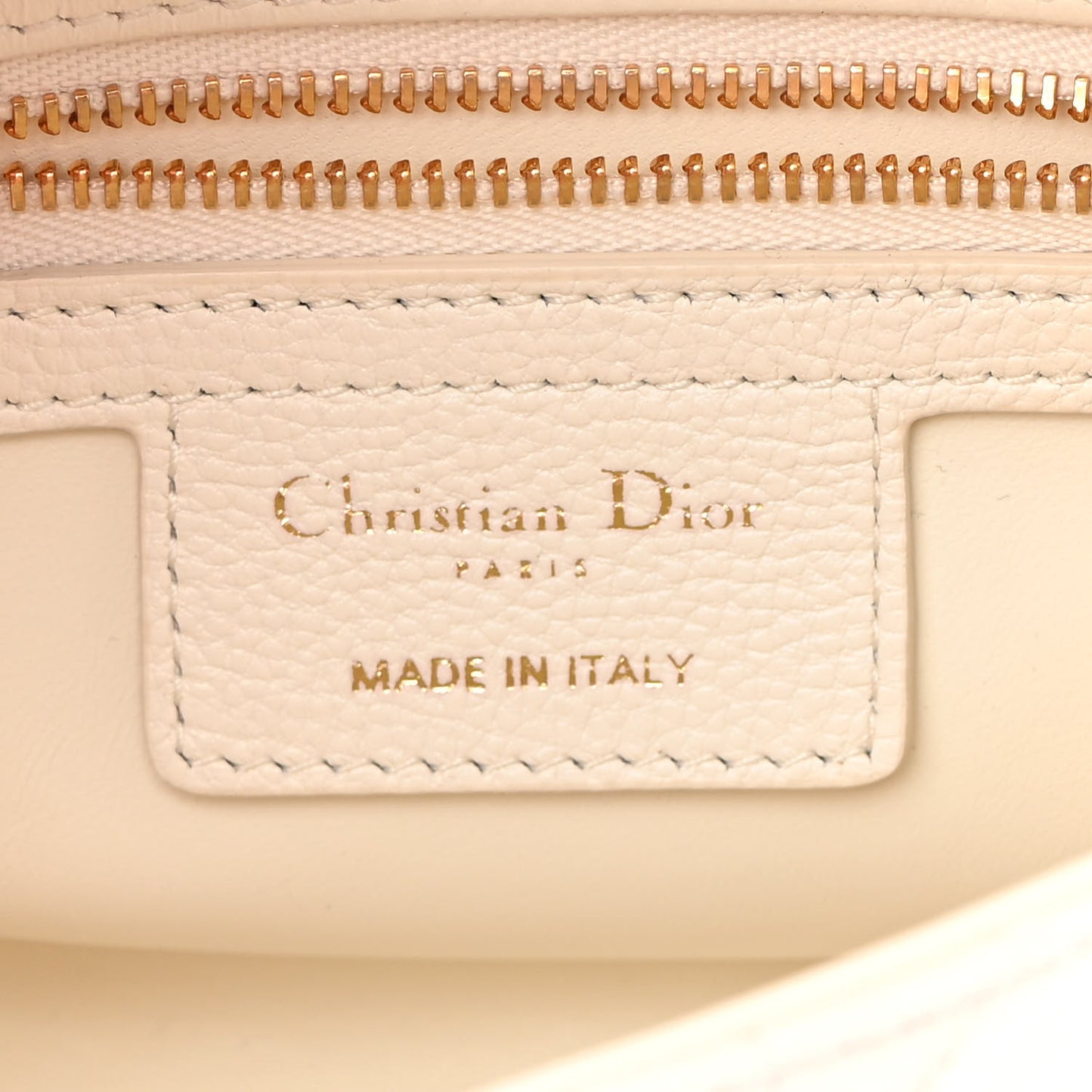 Calfskin Cannage Small Caro Bag Ivory