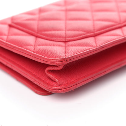 Chanel Caviar Quilted Wallet On Chain WOC Dark Pink 12 of 22