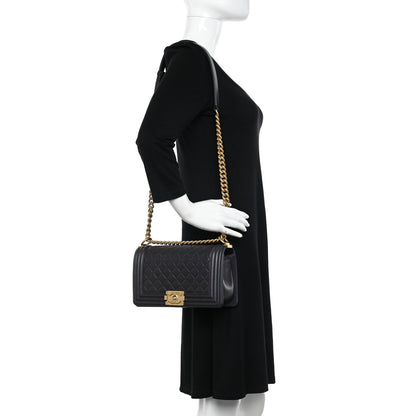 Chanel Calfskin Quilted Medium Boy Flap Black 2 of 11