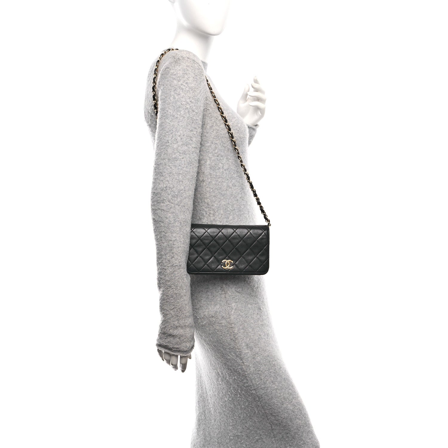 Chanel Lambskin Quilted Wallet On Chain WOC Black 2 of 11