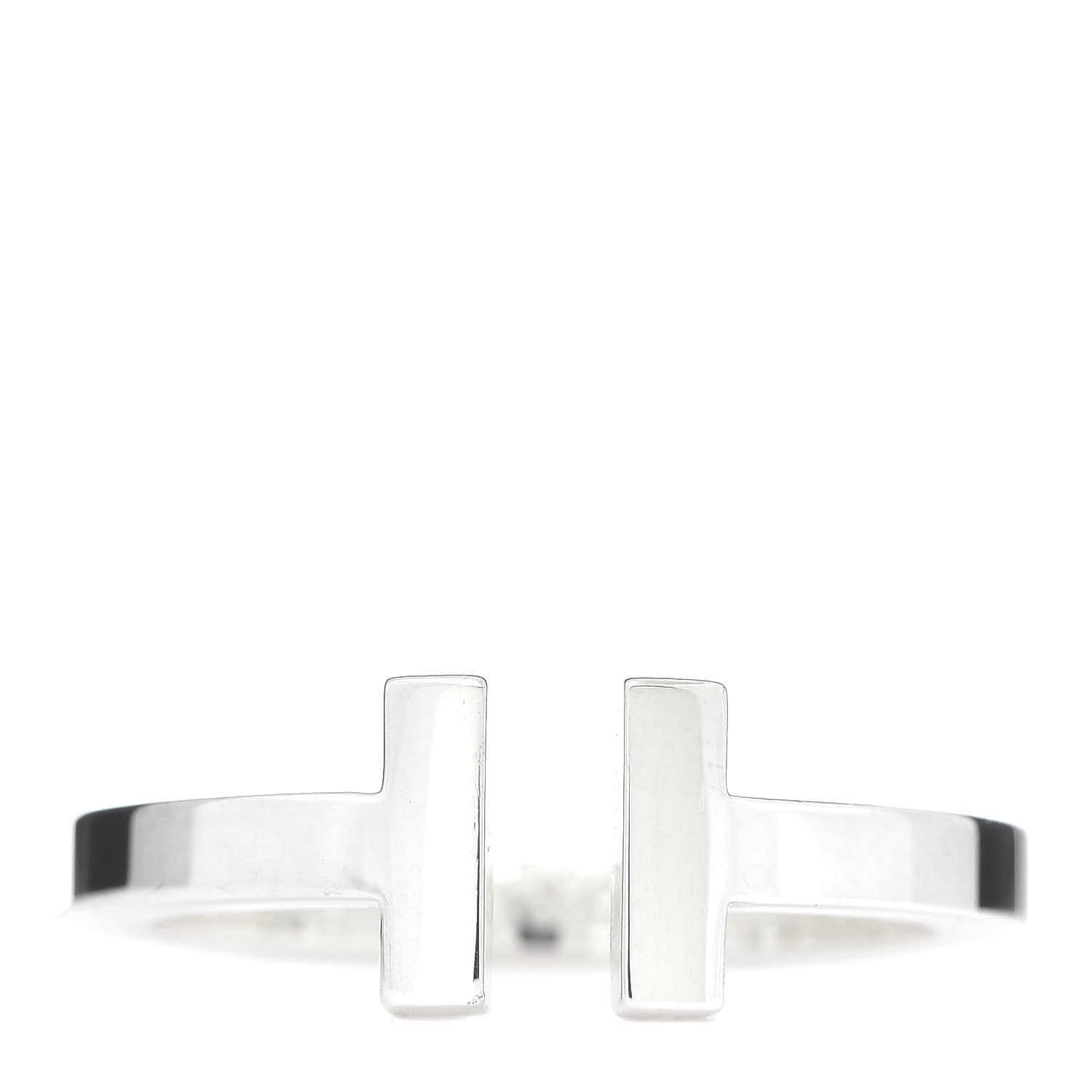 Tiffany Sterling Silver T Square Ring 58 8.25 1 of 5
