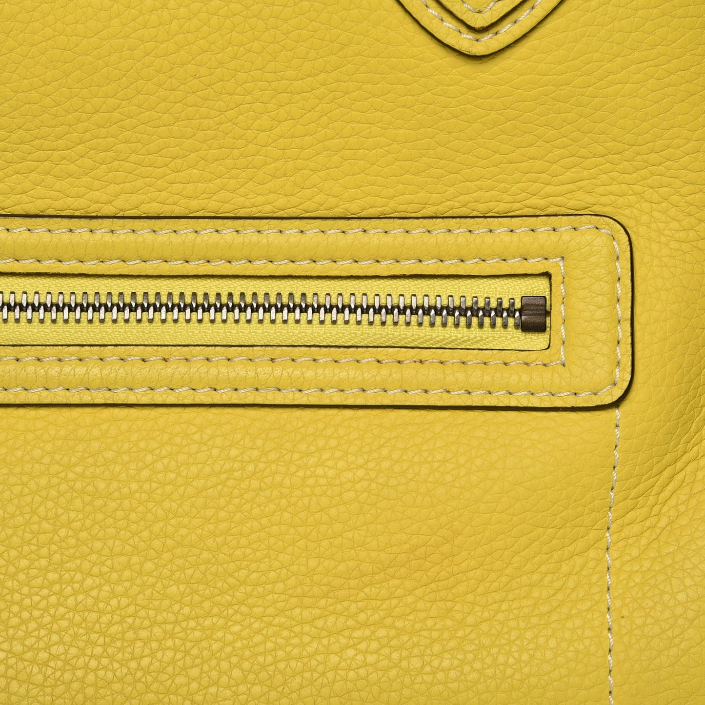 Drummed Calfskin Mini Luggage Citron