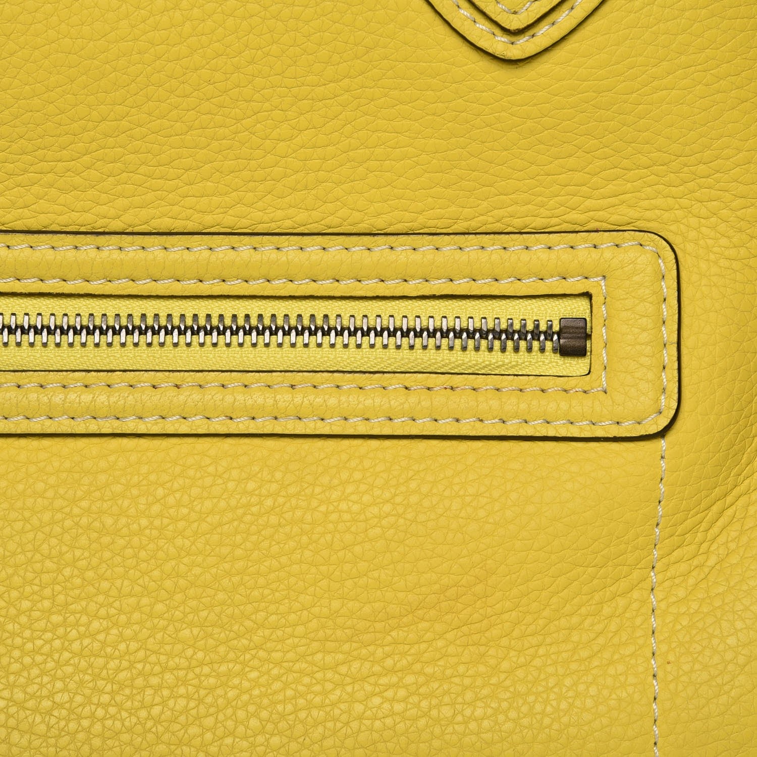 Celine Drummed Calfskin Mini Luggage Citron 8 of 10