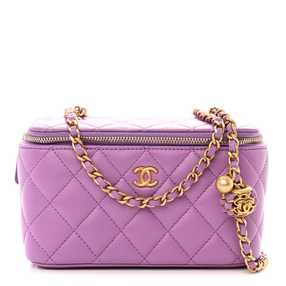 Chanel Lambskin Quilted Pearl Crush Small Vanity Case With Chain Purple 1 of 11