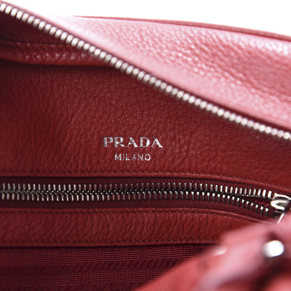 Prada Vitello Daino Satchel Rosso 7 of 9
