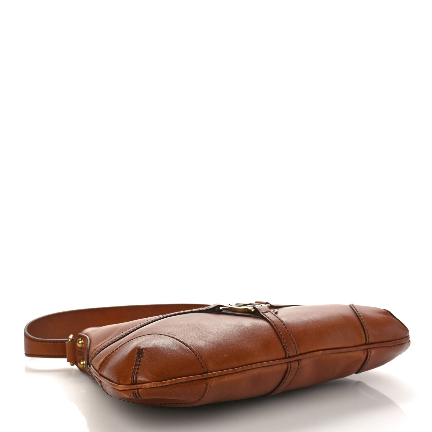 Gucci Calfskin GG Reins Hobo Tan 4 of 11