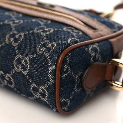 Gucci New Denim GG Monogram Dollar Calfskin Mini Ophidia Shoulder Bag Blue Tea Cuir Epilog 9 of 9