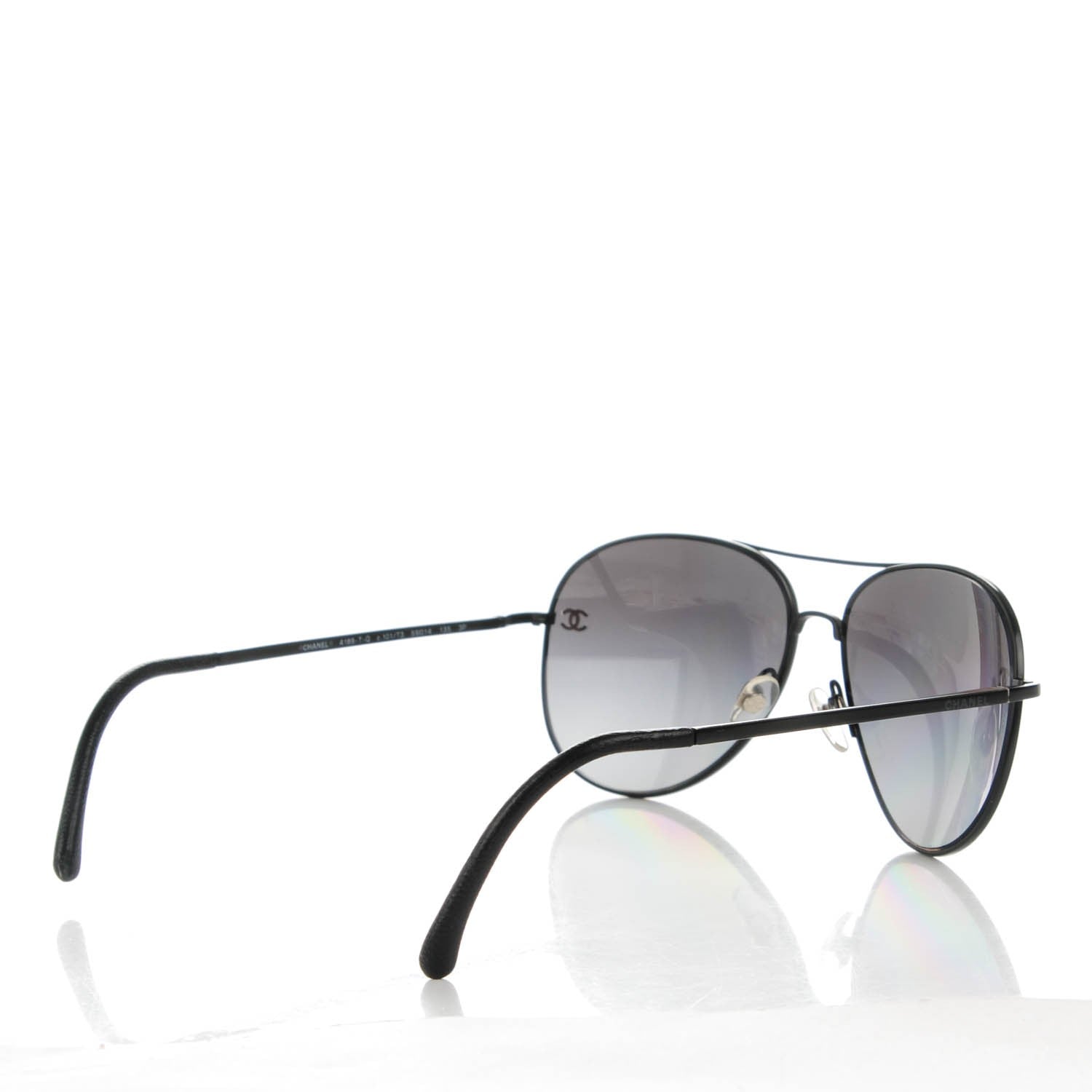 Chanel Polarized CC Aviator Sunglasses 4189-T-Q Black 3 of 5