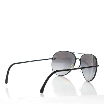 Chanel Polarized CC Aviator Sunglasses 4189-T-Q Black 3 of 5