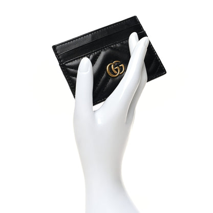 Gucci Calfskin Matelasse GG Marmont Card Holder Black 2 of 9