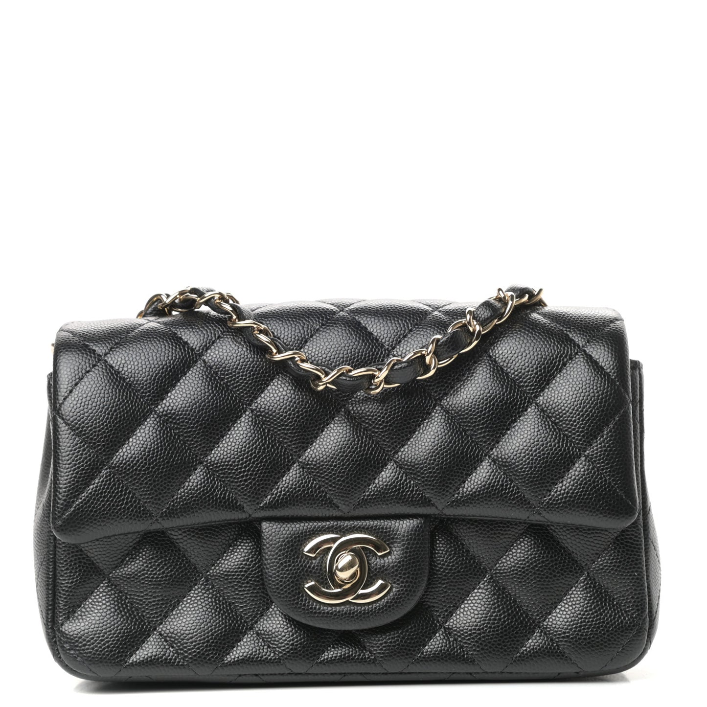 Caviar Quilted Mini Rectangular Flap Black