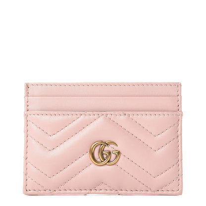 Gucci Calfskin Matelasse GG Marmont Card Holder Perfect Pink 1 of 6