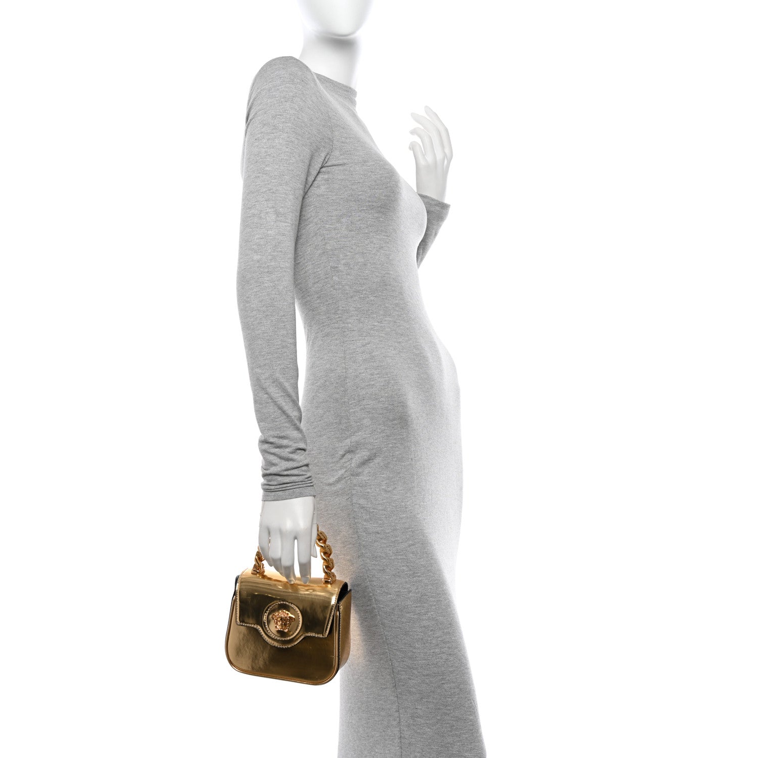 Versace Metallic Calfskin Mini La Medusa Bag Gold 2 of 10