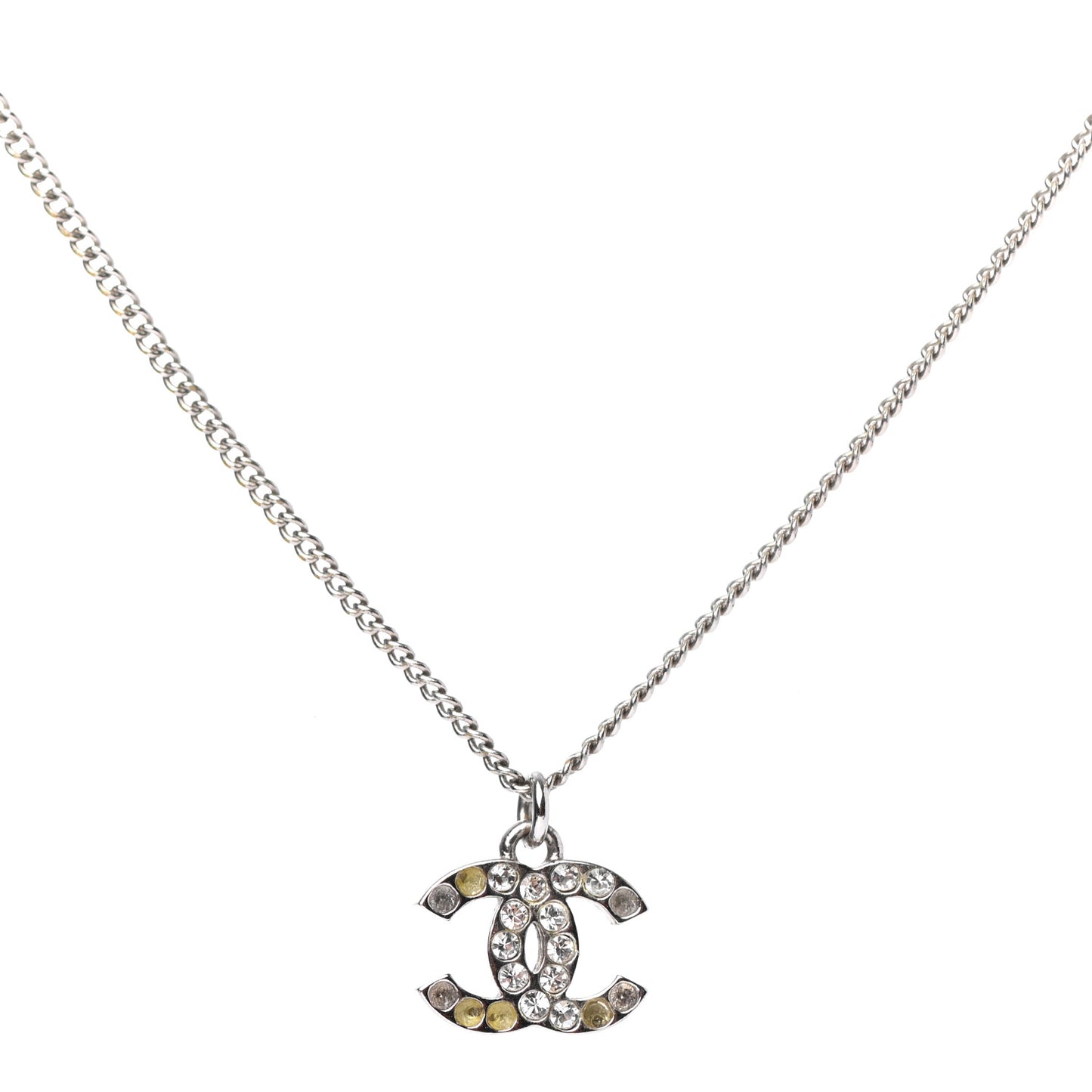 Crystal CC Necklace Silver