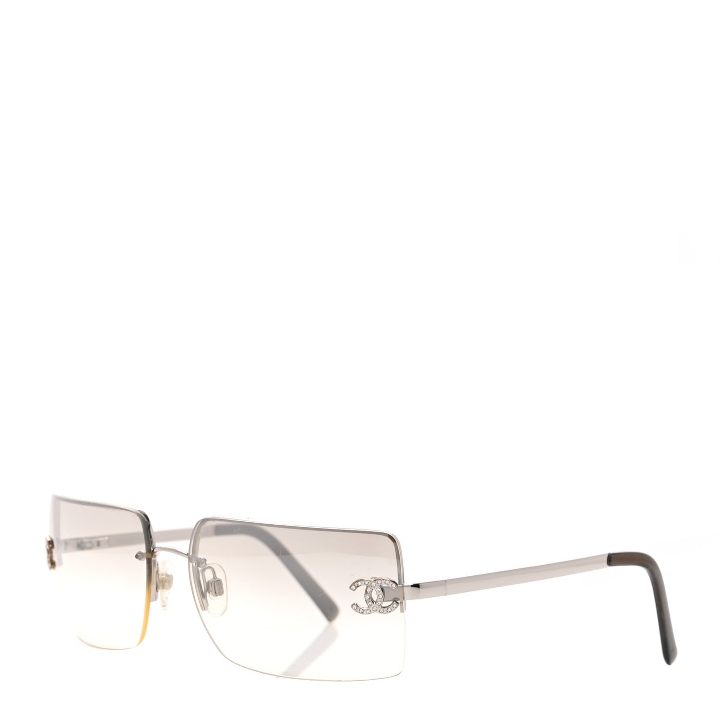 Metal Crystal CC Logo Sunglasses 4092-B Silver