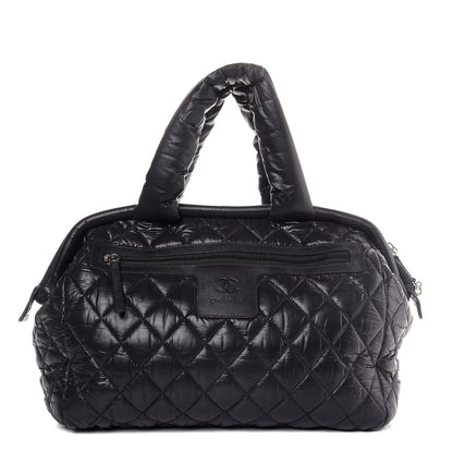Chanel Nylon Quilted Coco Cocoon Bowler Black 1 of 8