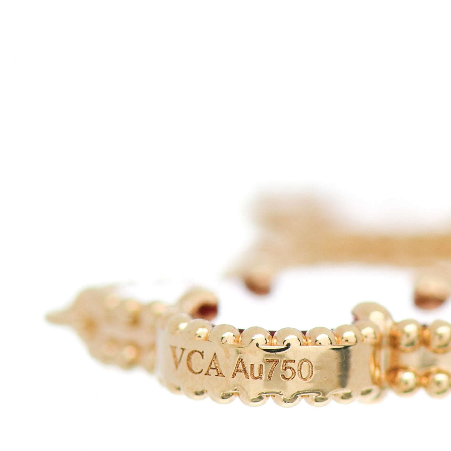 18K Yellow Gold Carnelian 5 Motifs Vintage Alhambra Bracelet