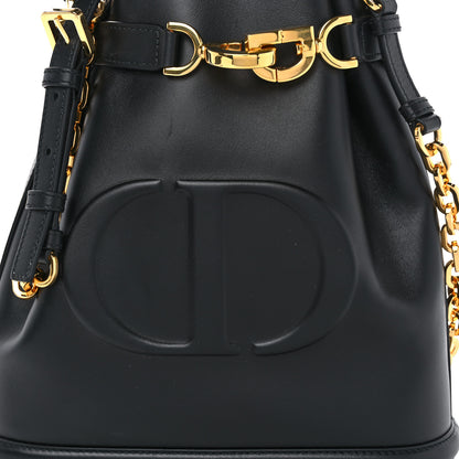 Christian Dior Calfskin CD Embossed Medium C'est Chain Bucket Bag Black 7 of 10