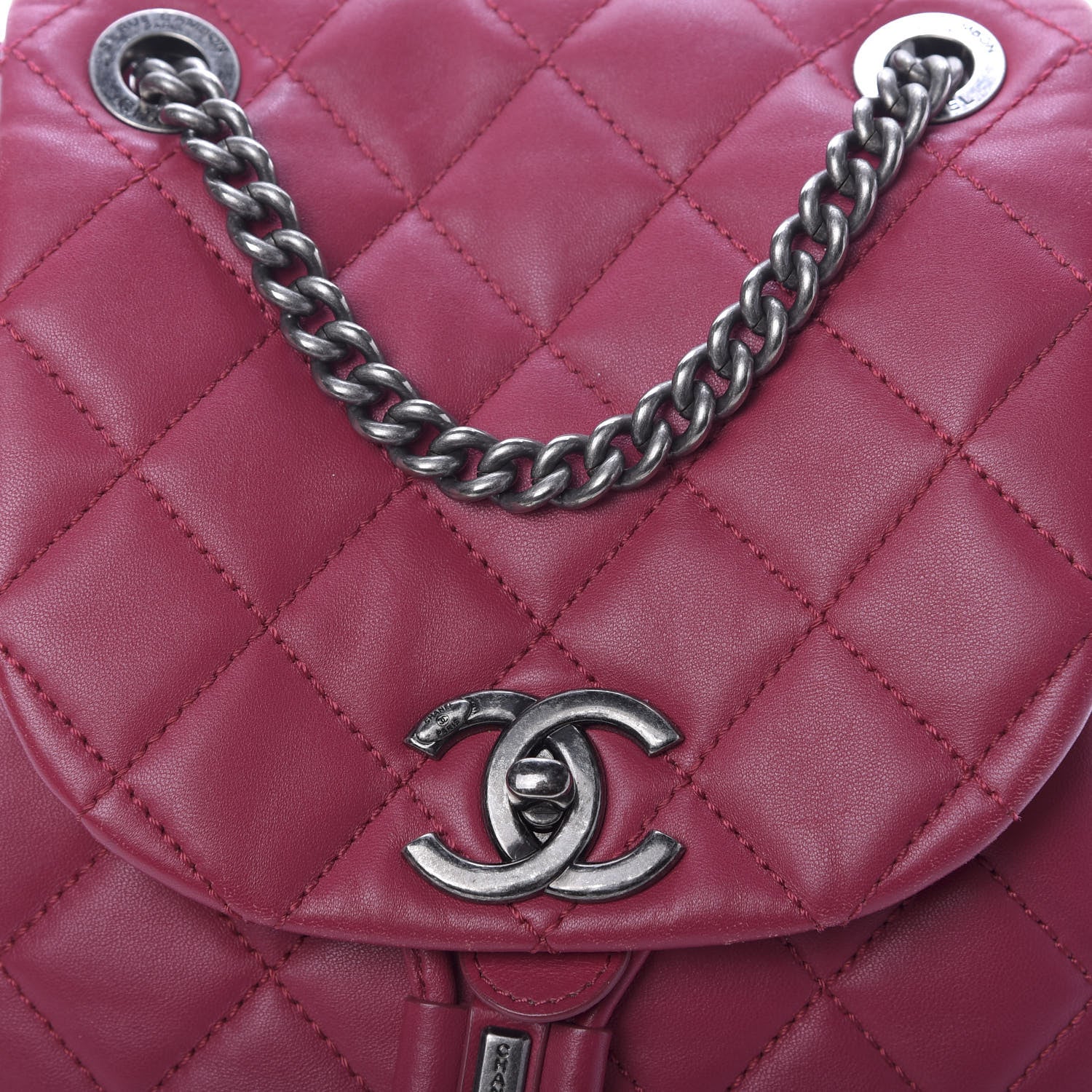 Chanel Lambskin Quilted Daily Supple Backpack Fuchsia 10 of 11