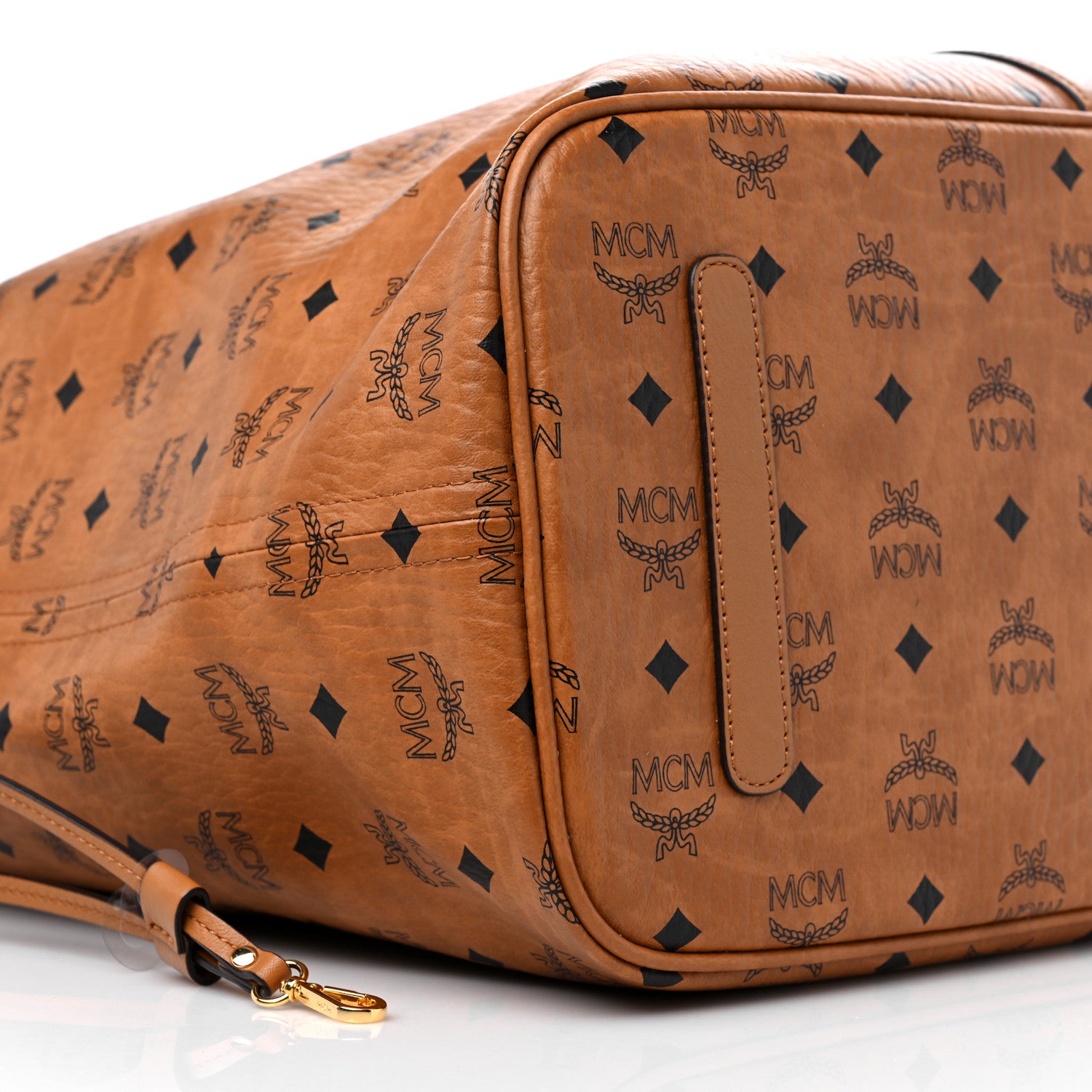MCM Visetos Large Liz Reversible Shopper Tote Cognac 7 of 17