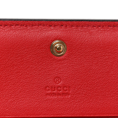 Gucci GG Supreme Monogram Apple Card Case Wallet Beige Multicolor Lobster Red 6 of 7