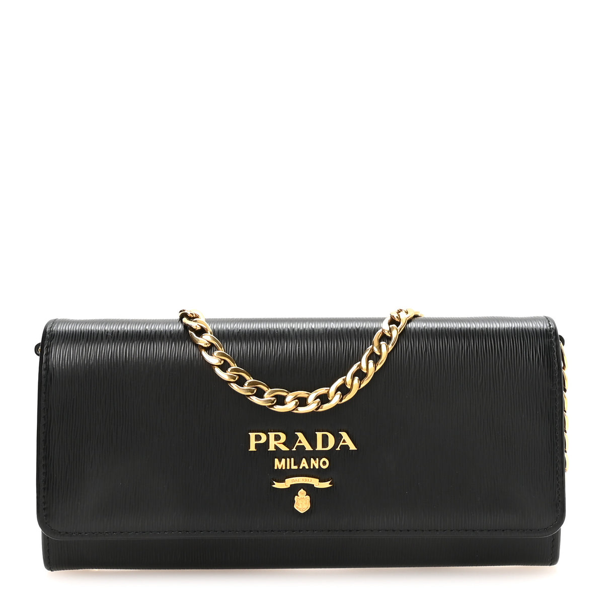 Vitello Move Metal Oro Chain Wallet Black