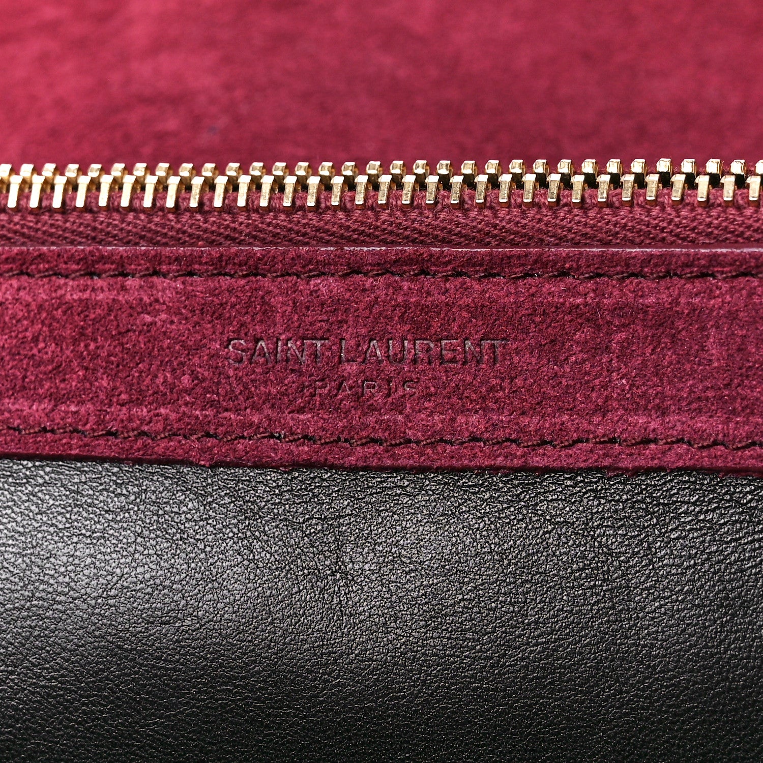 Saint Laurent Suede Mixed Matelasse Tri-Quilt Large Monogram Envelope Satchel Red 6 of 13