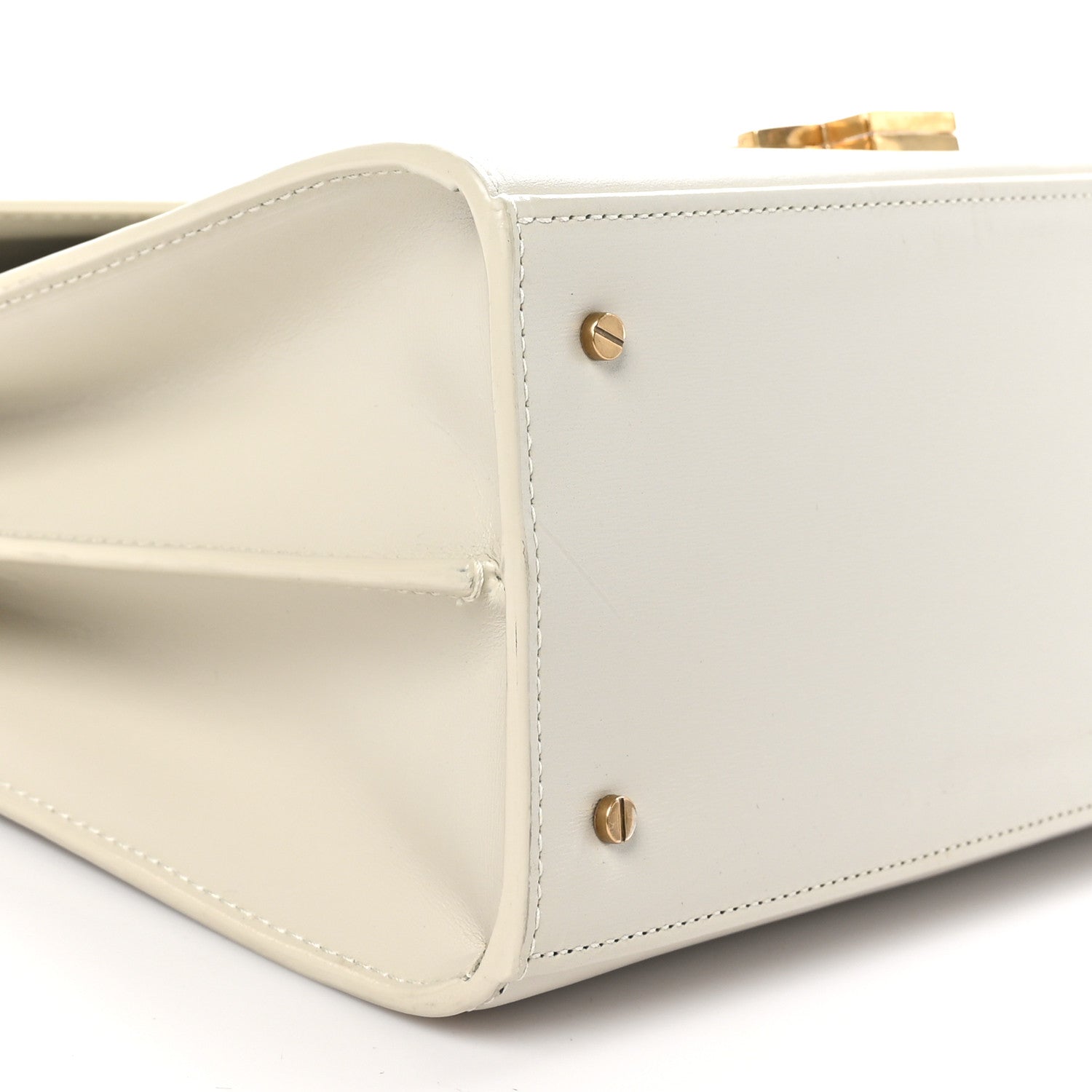 Saint Laurent Smooth Calfskin Medium Classic Monogram Cassandra Top Handle Crema Soft 9 of 10