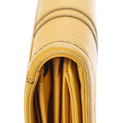 MCM Calfskin Medium Tri-Fold Flap Wallet Yellow 17 of 19