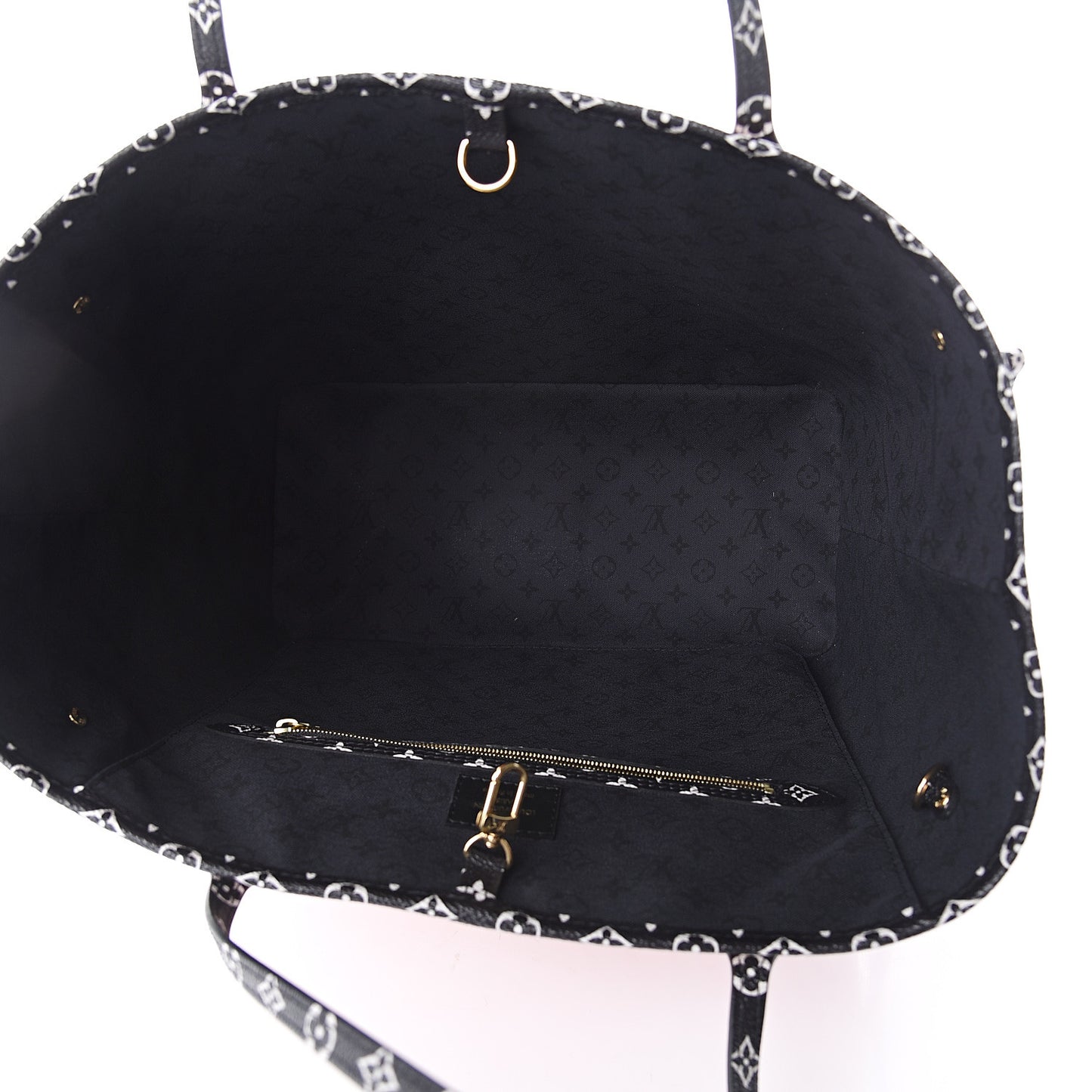 Monogram Giant Crafty Neverfull MM Creme Rouge Black