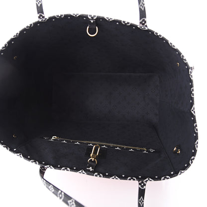 Louis Vuitton Monogram Giant Crafty Neverfull MM Creme Rouge Black 4 of 8
