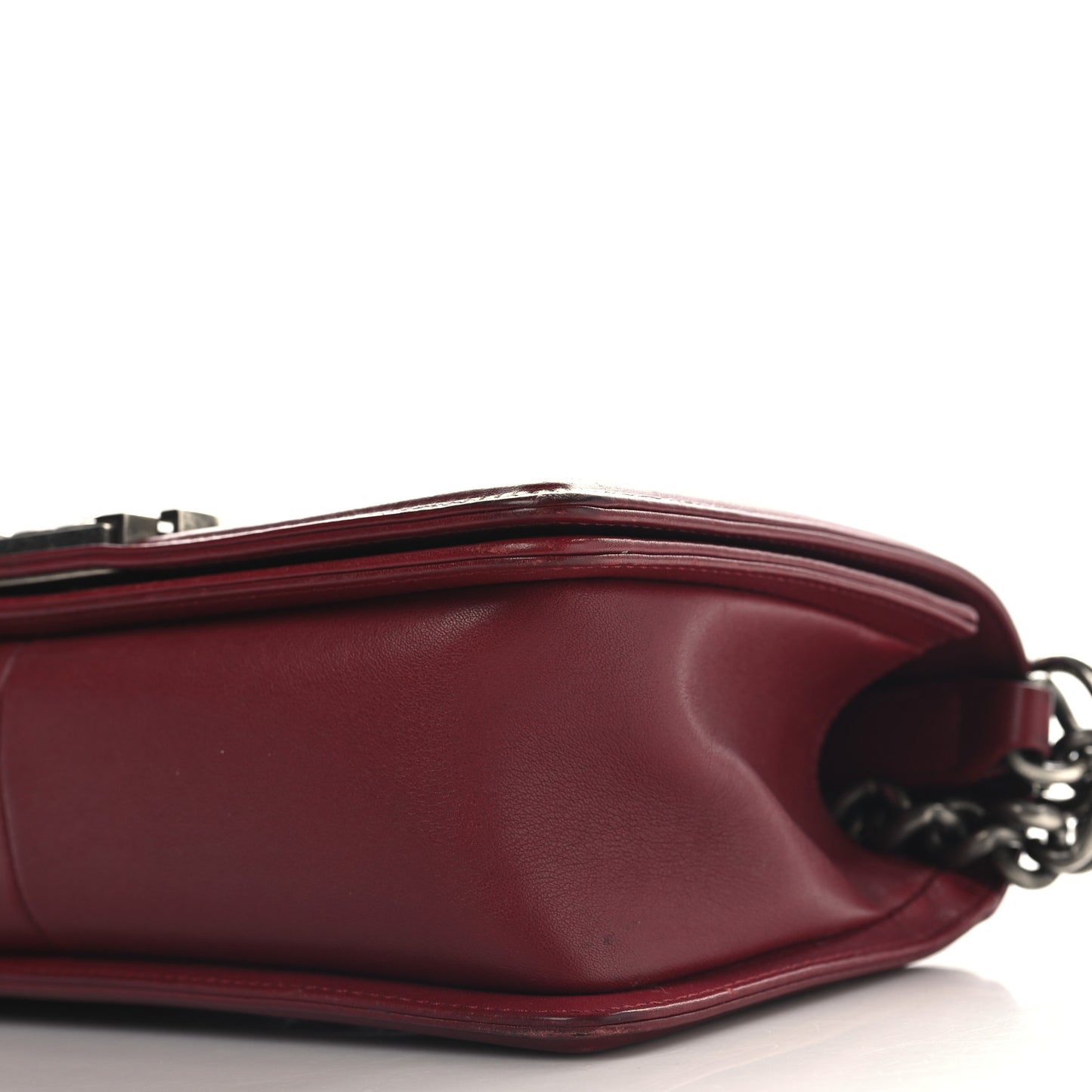 Calfskin Chevron Quilted Medium Boy Flap Red