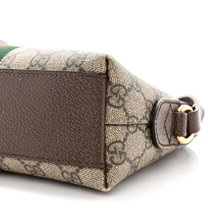 Gucci GG Supreme Monogram Textured Dollar Calfskin Web Small Ophidia Dome Shoulder Bag Beige Ebony New Acero 13 of 15