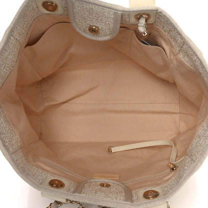 Chanel Lurex Boucle Medium Deauville Tote White 5 of 12