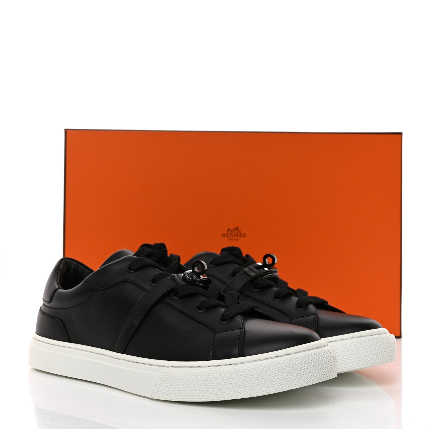 Hermes Calfskin Day Sneakers 41 Black 8 of 8