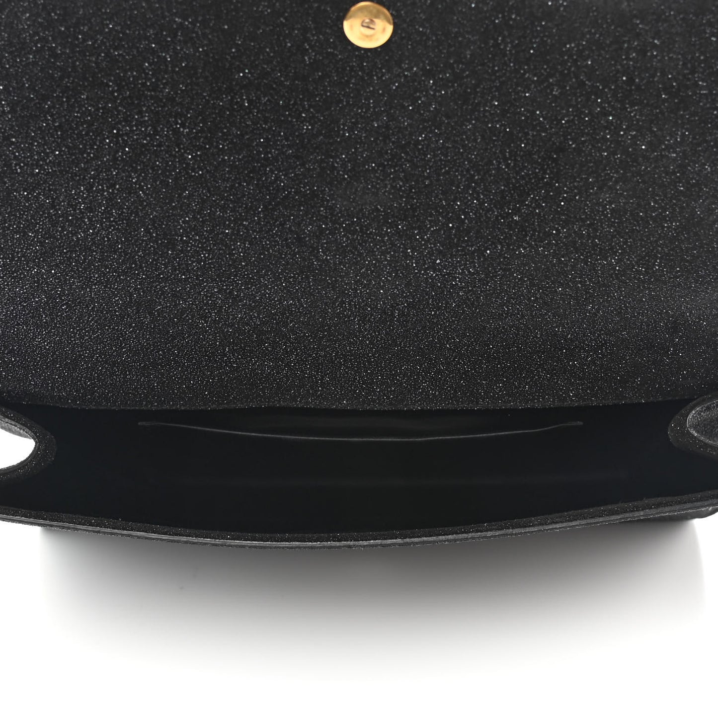 Glitter Calfskin Classic Y Ligne Clutch Black