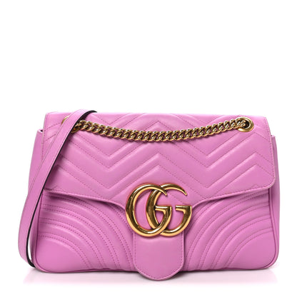 Gucci Calfskin Matelasse Medium GG Marmont Shoulder Bag Candy Mousse 1 of 11
