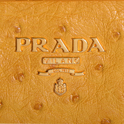 Prada Ostrich Frame Coin Purse Soleil 6 of 9