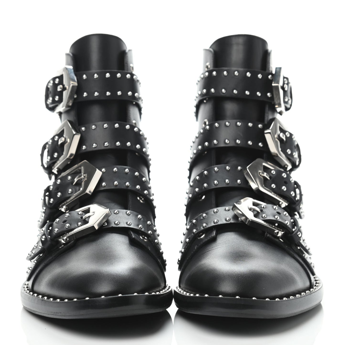 Calfskin Studded Prue Buckle Bootie 37 Black