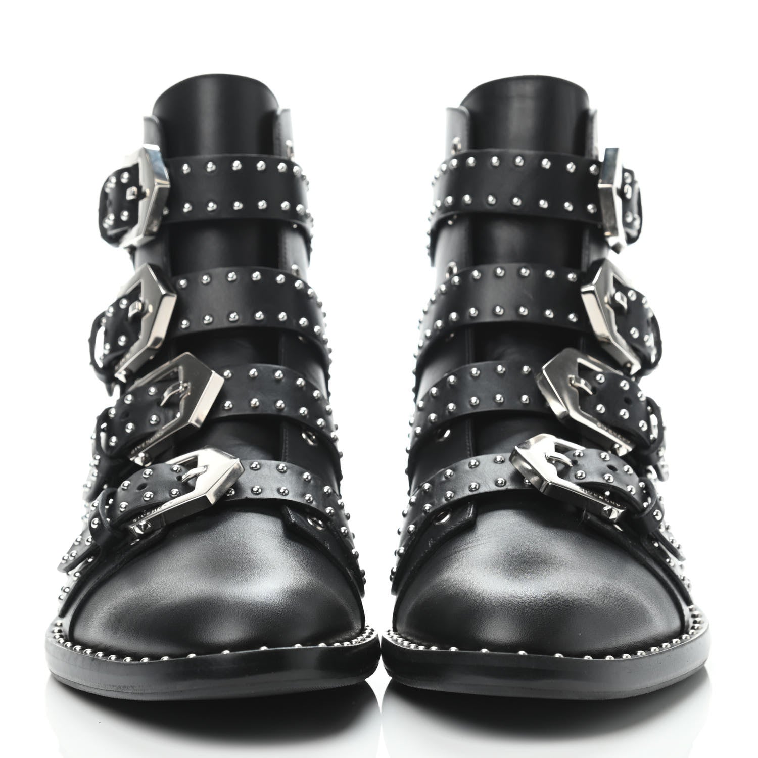 Givenchy Calfskin Studded Prue Buckle Bootie 37 Black 2 of 4