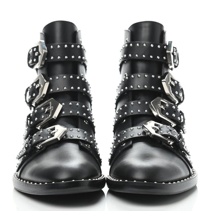 Givenchy Calfskin Studded Prue Buckle Bootie 37 Black 2 of 4
