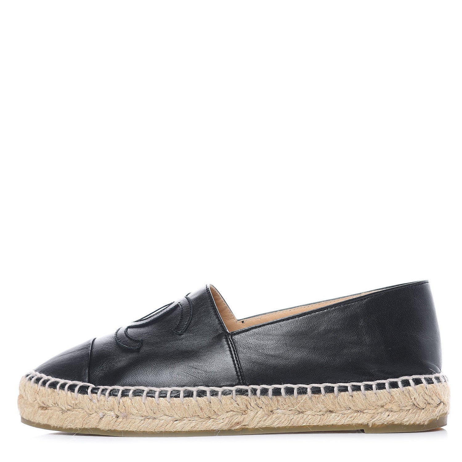 Chanel Lambskin CC Espadrilles 36 Black 1 of 9