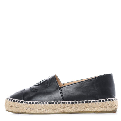 Chanel Lambskin CC Espadrilles 36 Black 1 of 9