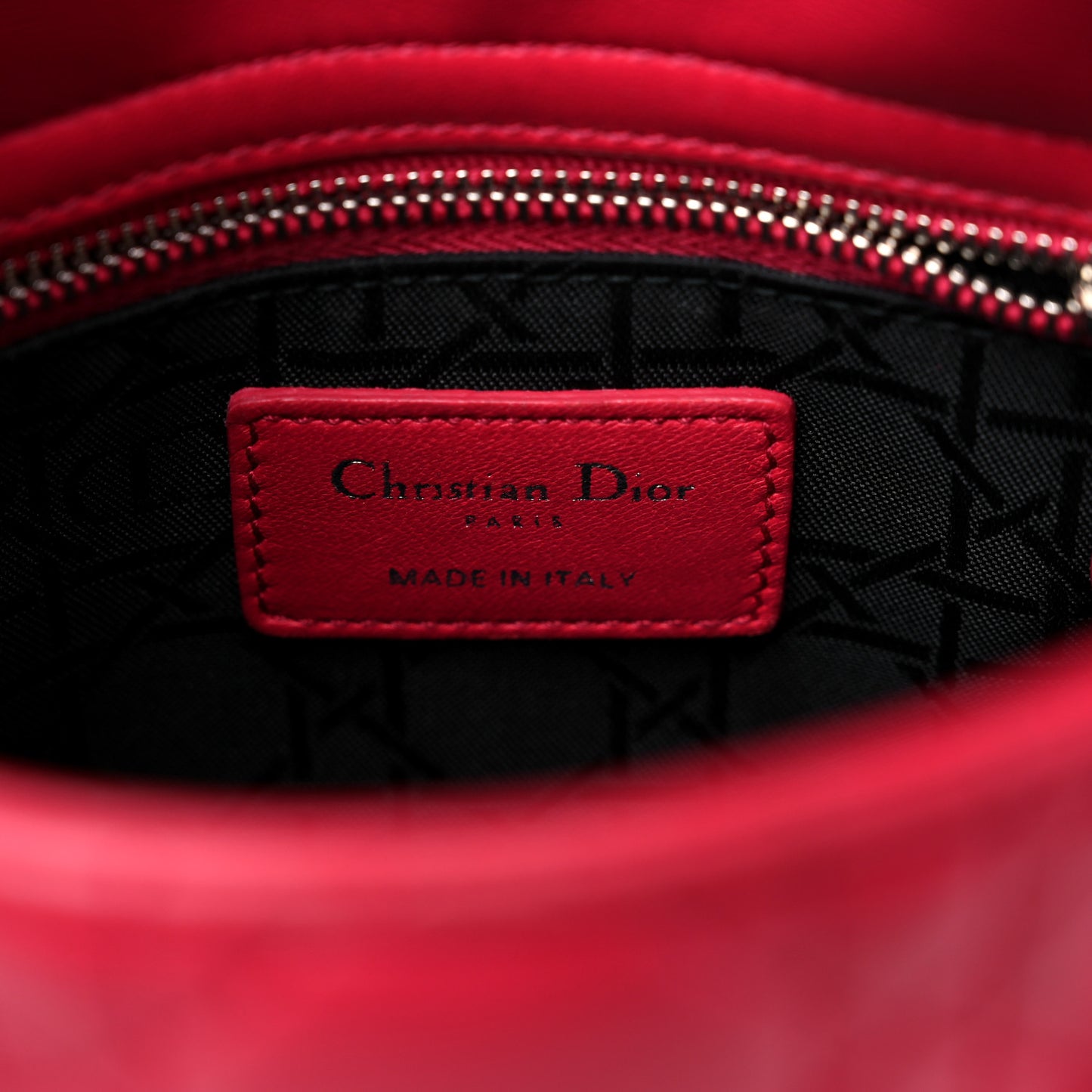 Lambskin Cannage Mini Lady Dior Fuchsia